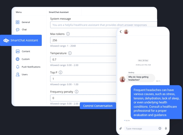 Control Conversation QuickBlox