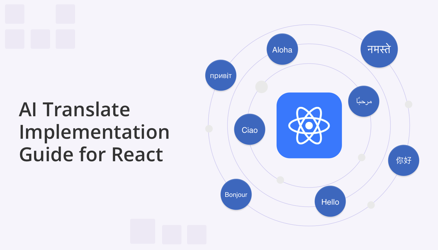React app translation process using AI Translate for multilingual support
