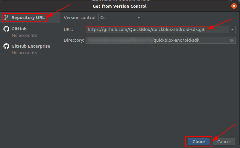 select repository url