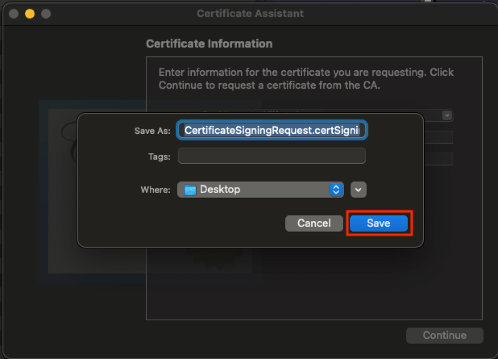 APNS Certificate Information 2